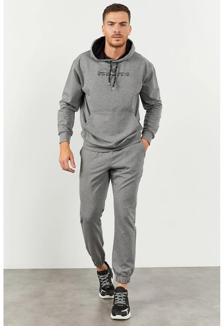 Set Hanorac si Pantaloni - Oversized - Gri - Bumbac