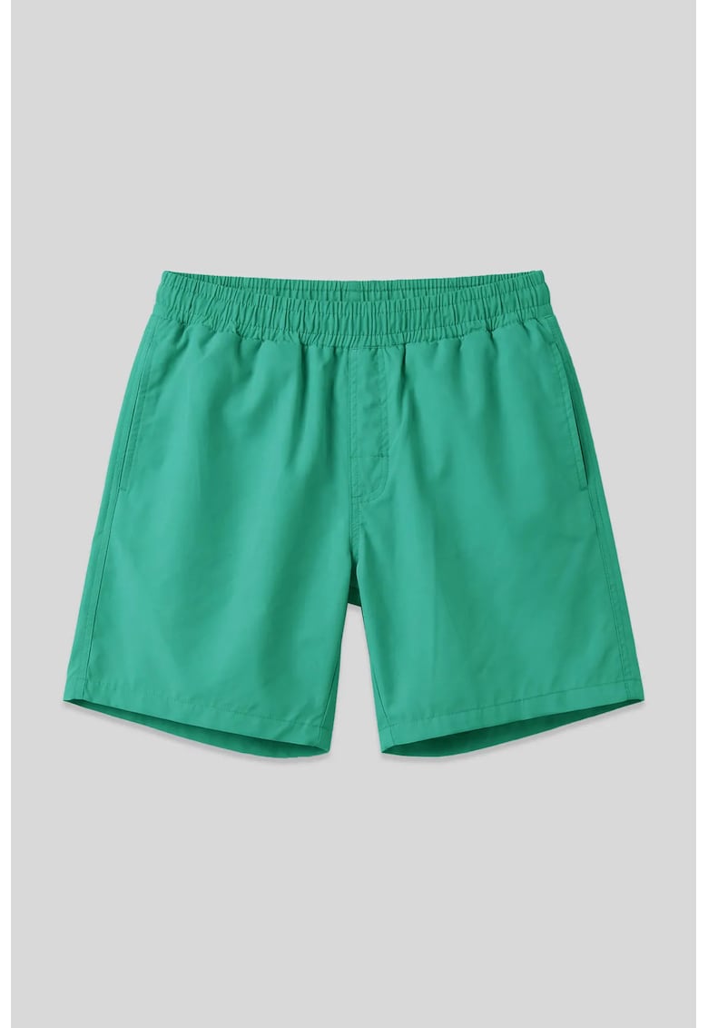 Costum de baie - salopeta dintr-o singura piesa - pantaloni scurti - verde smarald - 100% poliester