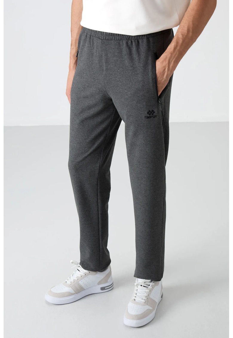 Pantaloni de trening - Barbati - Pantaloni de trening TOMMY pentru barbati cu croiala Gri carbune -