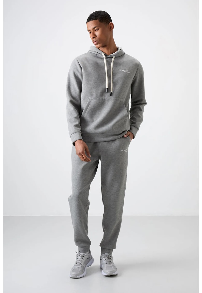 Set Hanorac si Pantaloni Gri - Bumbac si Poliester - pentru Barbati