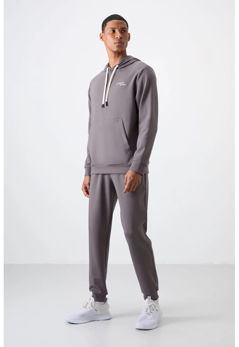 Set Hanorac si Pantaloni Broderie - Gri antracit