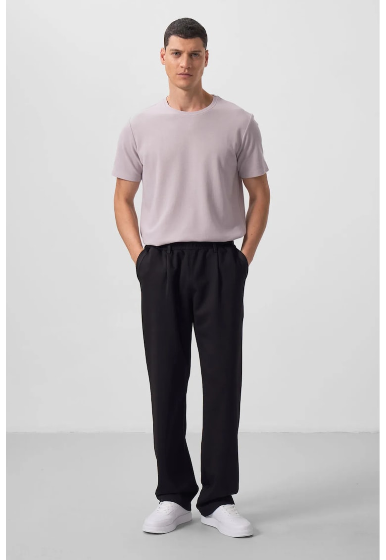 Pantaloni - Barbati - Pantaloni Palazzo cu croiala larga TOMMY pentru barbati - Negru