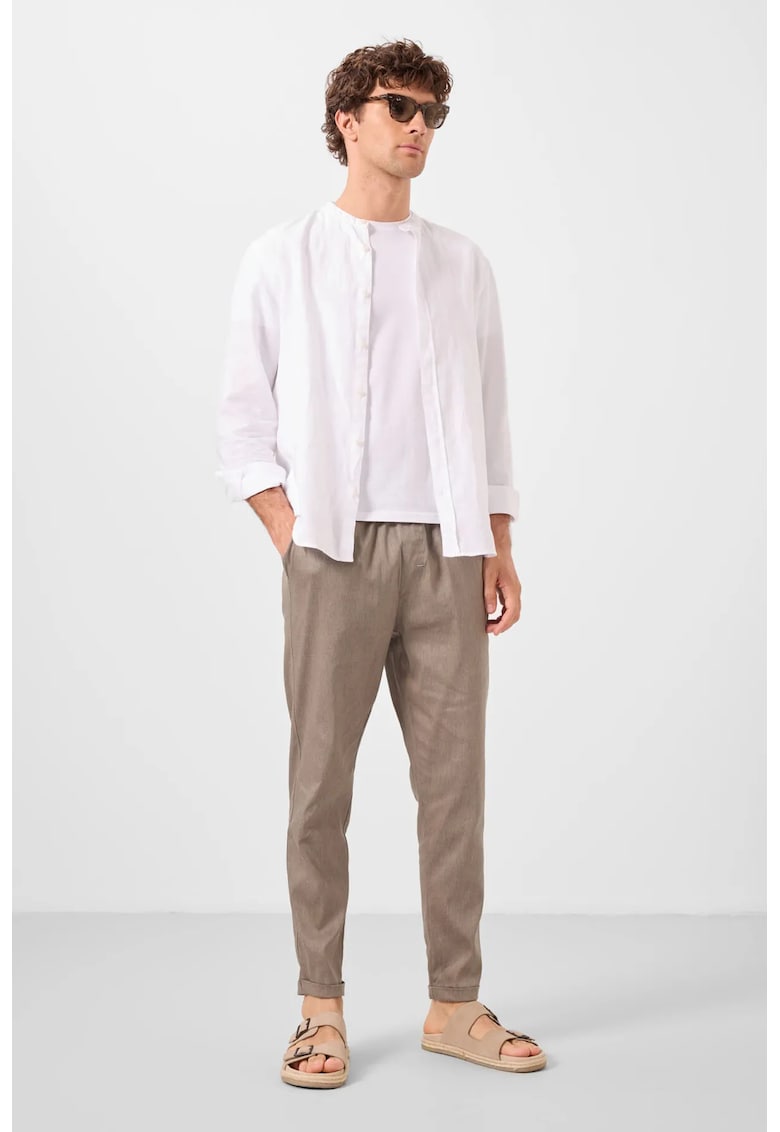 Pantaloni - Barbati - Chino TOMMY pentru barbati din gabardina cu croiala dreapta - Bej Natural - Bej