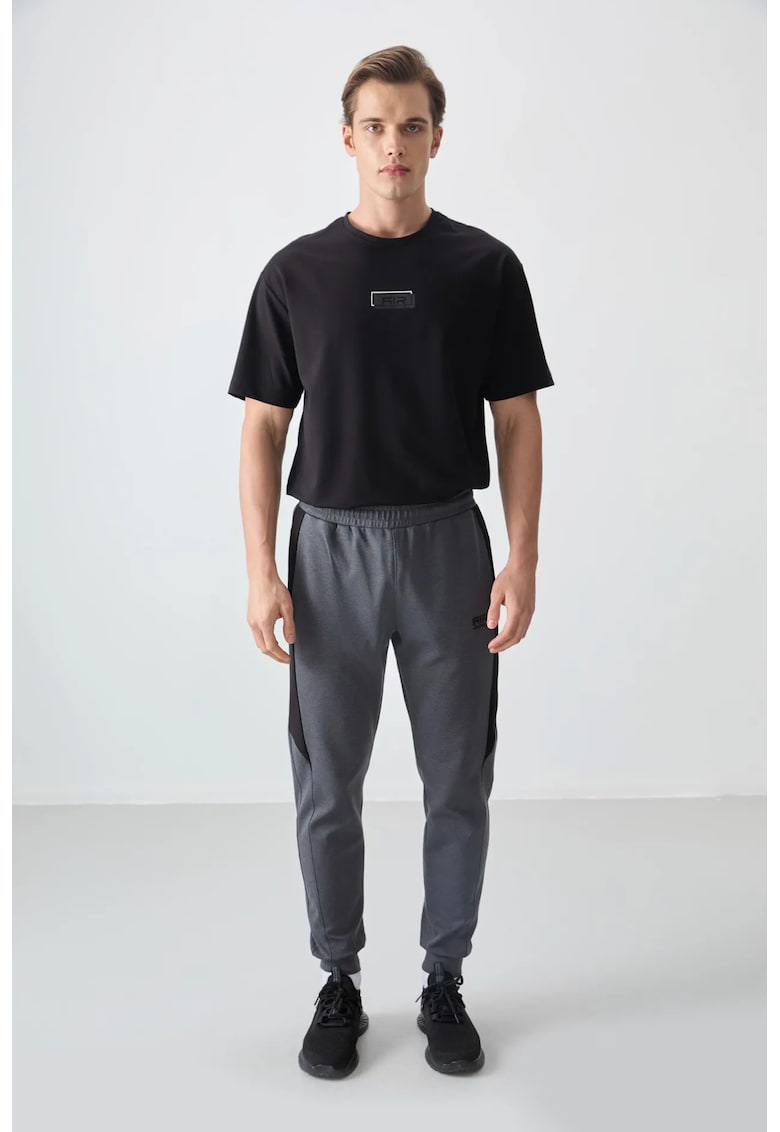 Pantaloni de trening - Barbati - Pantaloni de trening TOMMY pentru barbati - din fleece - croiala Gri inchis -