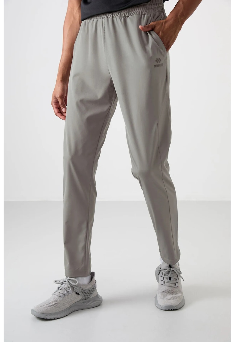 Pantaloni de trening - Barbati - Pantaloni de trening TOMMY pentru barbati - cu croiala dreapta - fara cusaturi - Gri deschis -