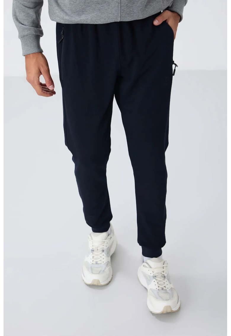 Pantaloni de trening - Barbati - Pantaloni de trening TOMMY pentru barbati cu buzunar cu fermoar - Negru -