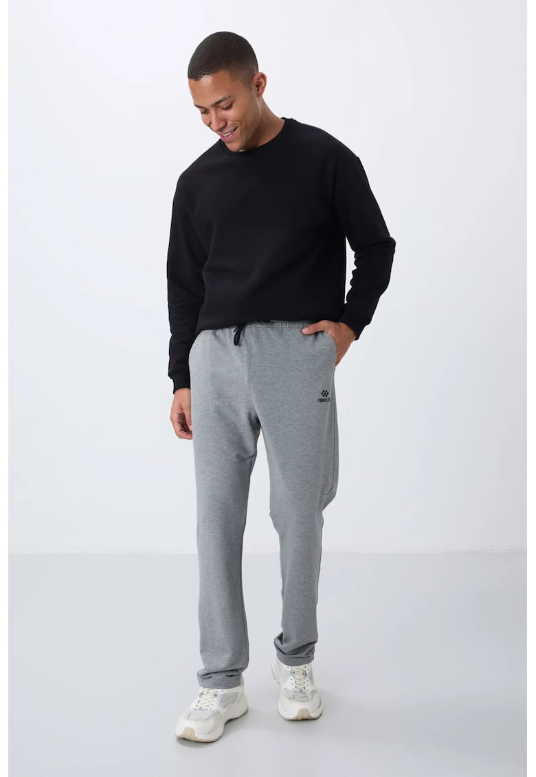 Pantaloni de trening - Barbati - Pantaloni de trening TOMMY pentru barbati - Regular-Fit - din amestec de bumbac - Gri -
