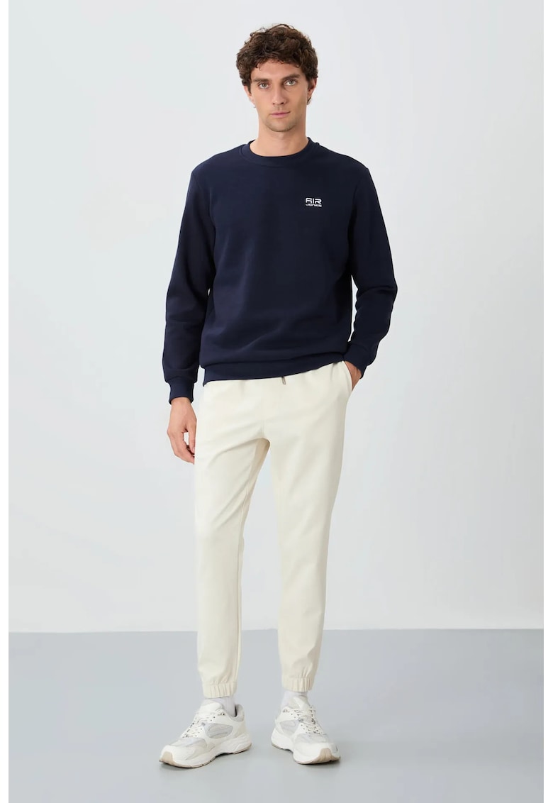 Pantaloni de trening - Barbati - Pantaloni de trening TOMMY pentru barbati - Regular Fit - din fleece - Cream Natural -