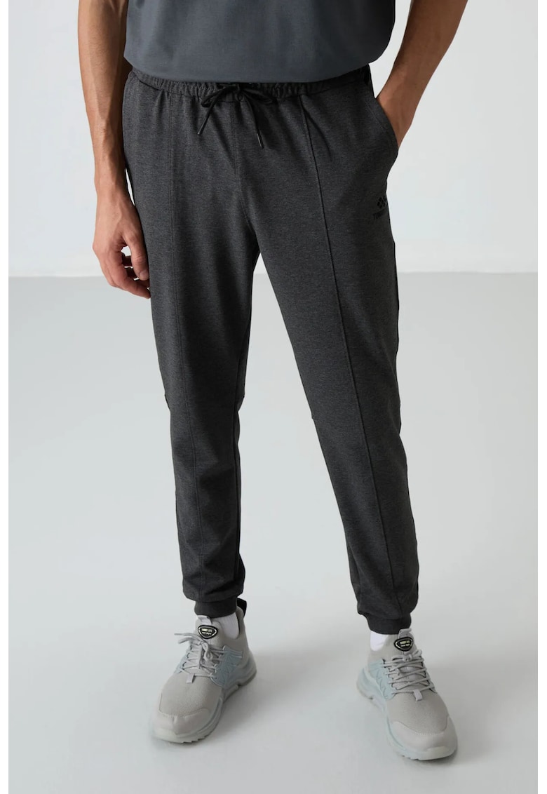 Pantaloni de trening - Barbati - Pantaloni de trening TOMMY fleece pentru barbati - Gri carbune -