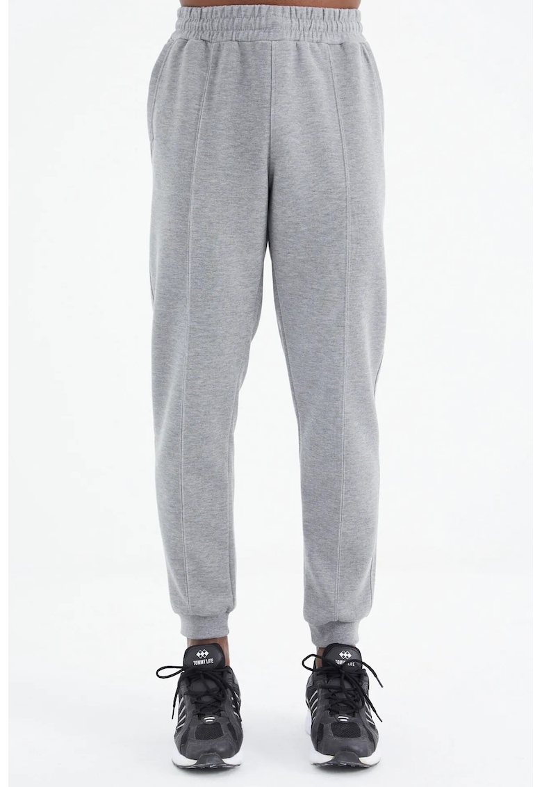 Pantaloni de trening - Barbati - Pantaloni de trening TOMMY pentru barbati - fleece cu 3 fire - Gri deschis -