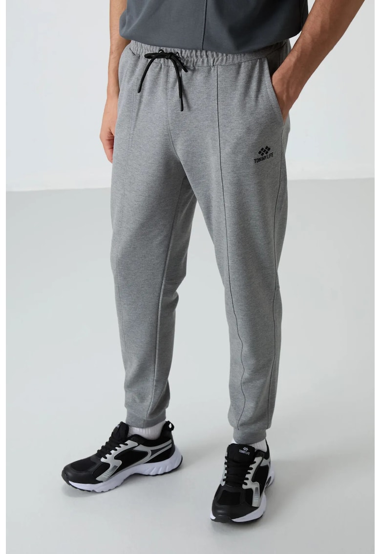 Pantaloni de trening - Barbati - Pantaloni de trening din fleece TOMMY pentru barbati - Gri deschis -