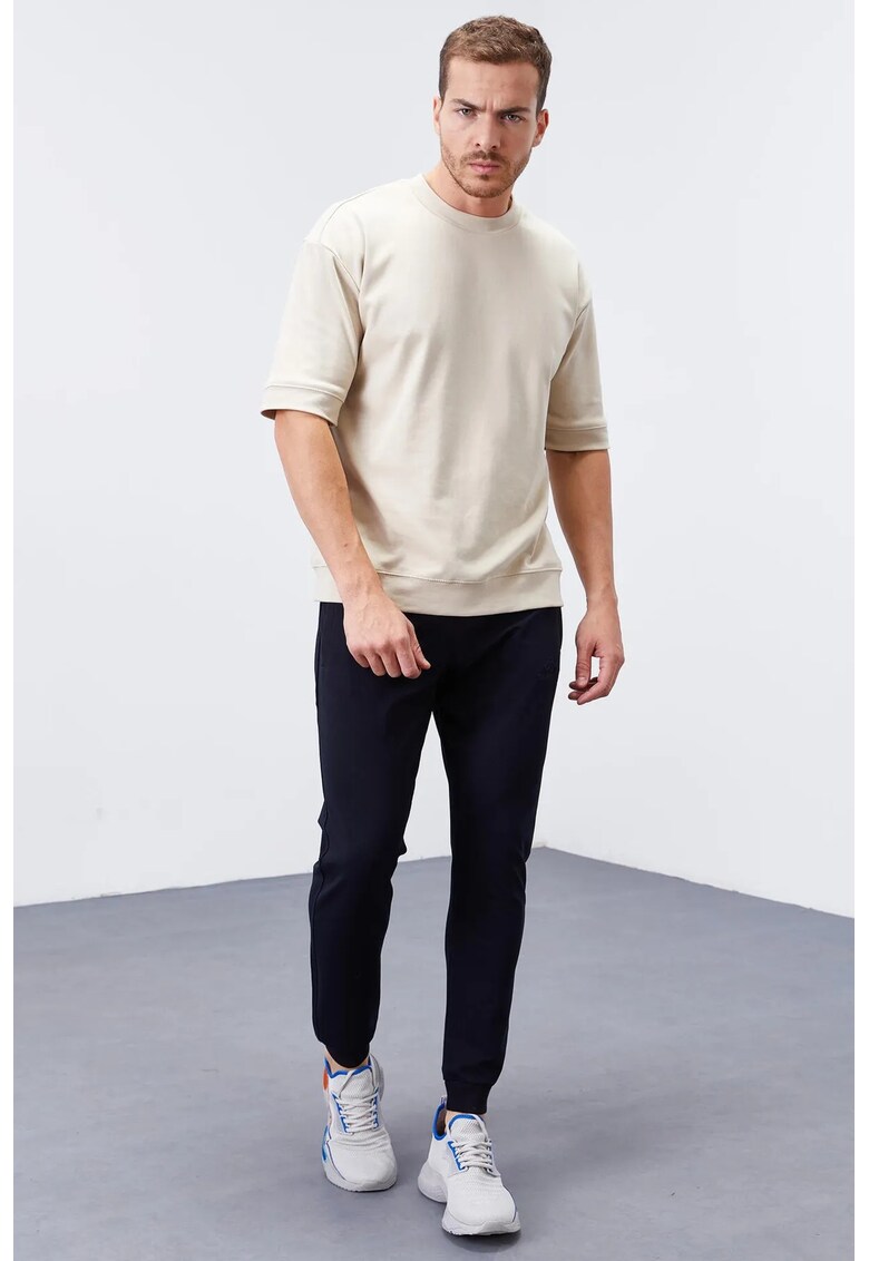 Pantaloni de trening - Barbati - Pantaloni de trening TOMMY pentru barbati - din fleece - slim-fit - Negru - Negru
