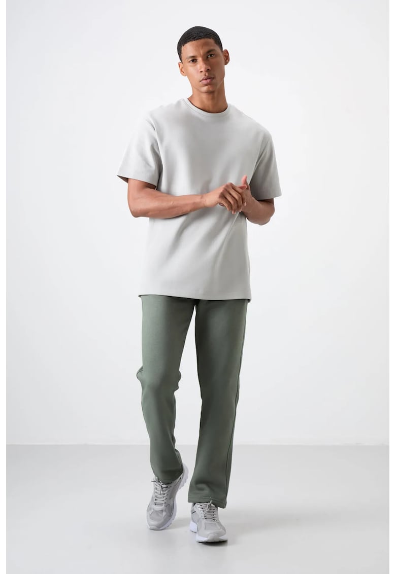 Pantaloni de trening - Barbati - Pantaloni de trening TOMMY pentru barbati - Regular Fit - din fleece - Verde salvie -