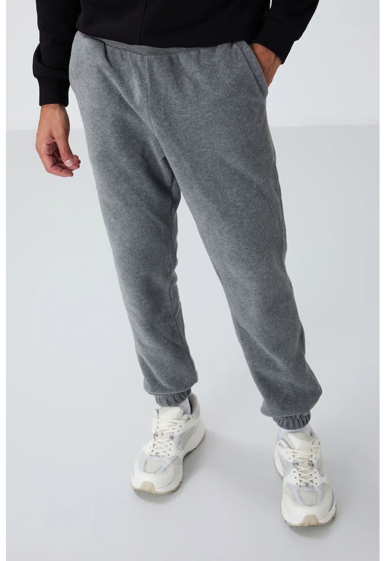 Pantaloni de trening - Barbati - Pantaloni de trening TOMMY din poliester pentru barbati - Gri carbune - Gri antracit