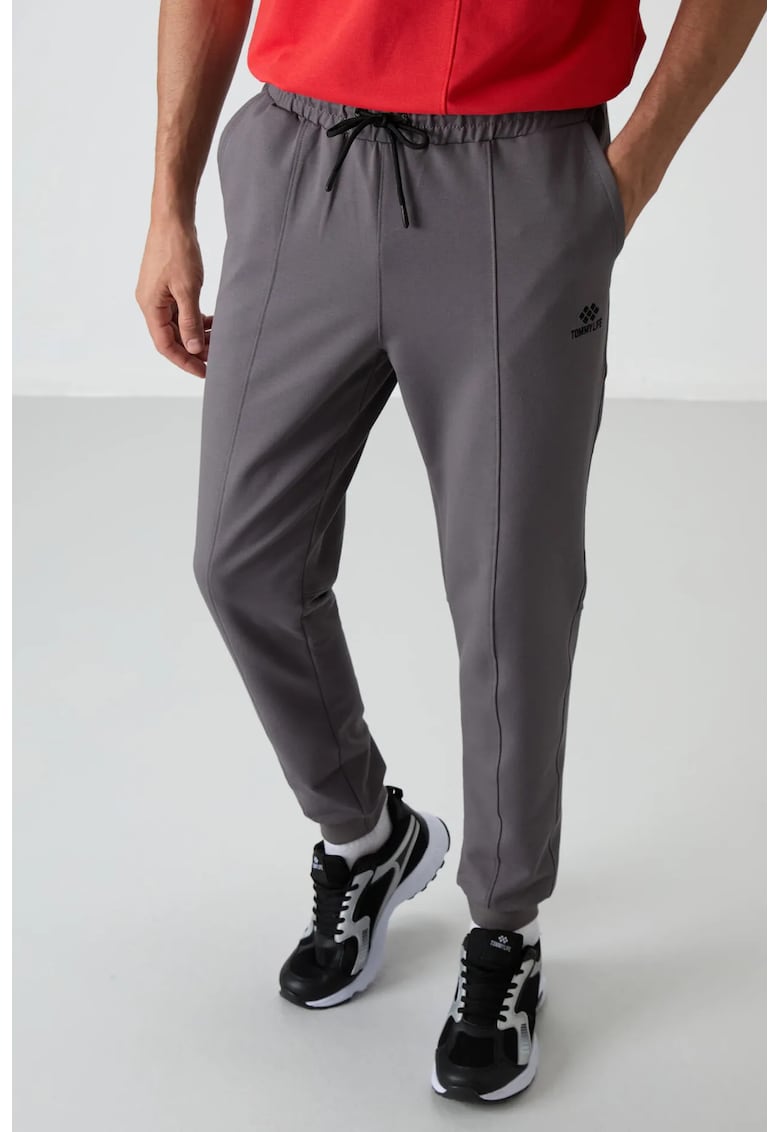 Pantaloni de trening - Barbati - Pantaloni de trening TOMMY din fleece pentru barbati - Gri carbune -