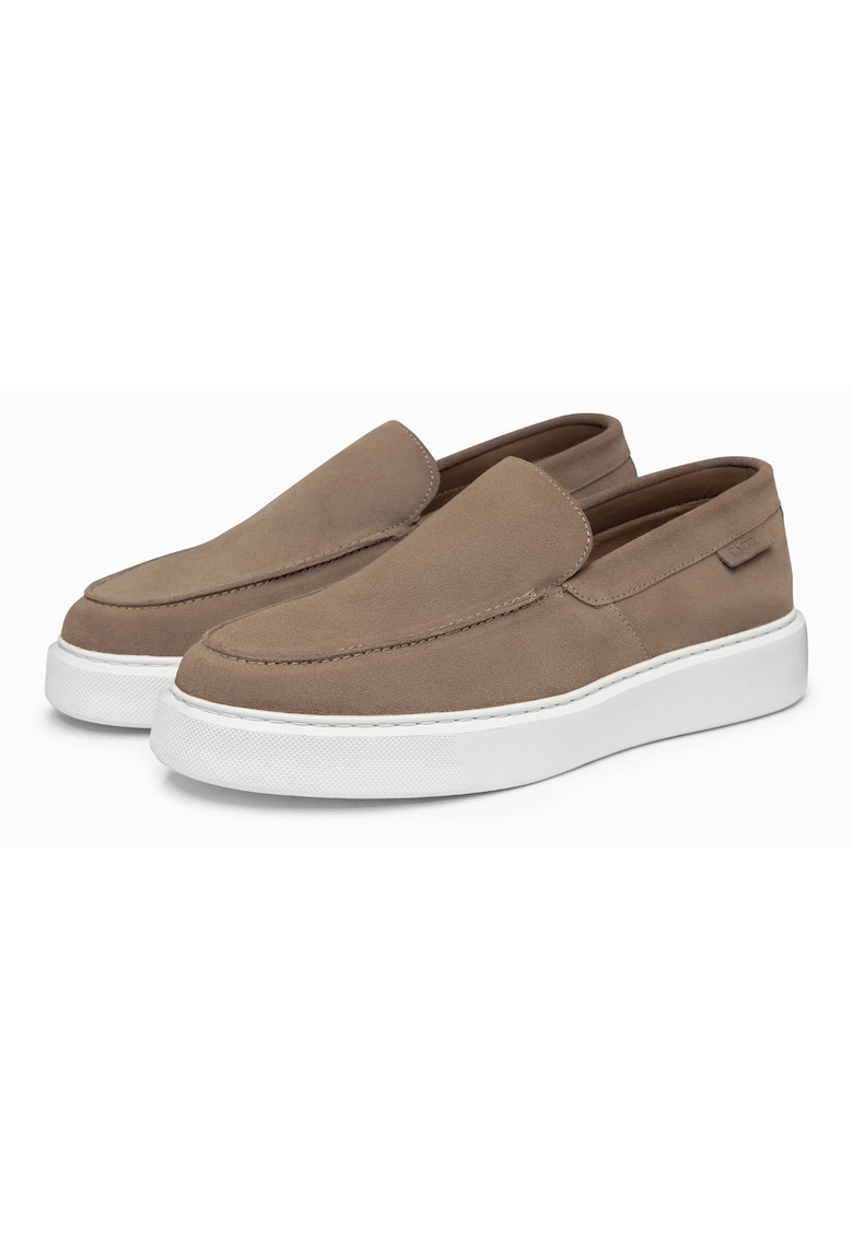 Pantofi barbati slip on din zams suede - confortabili si eleganti OM-FOCS-0246 - Bej