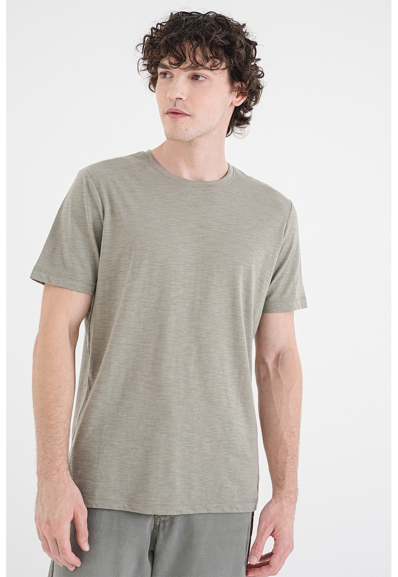 Tricou cu decolteu rotund - Verde deschis