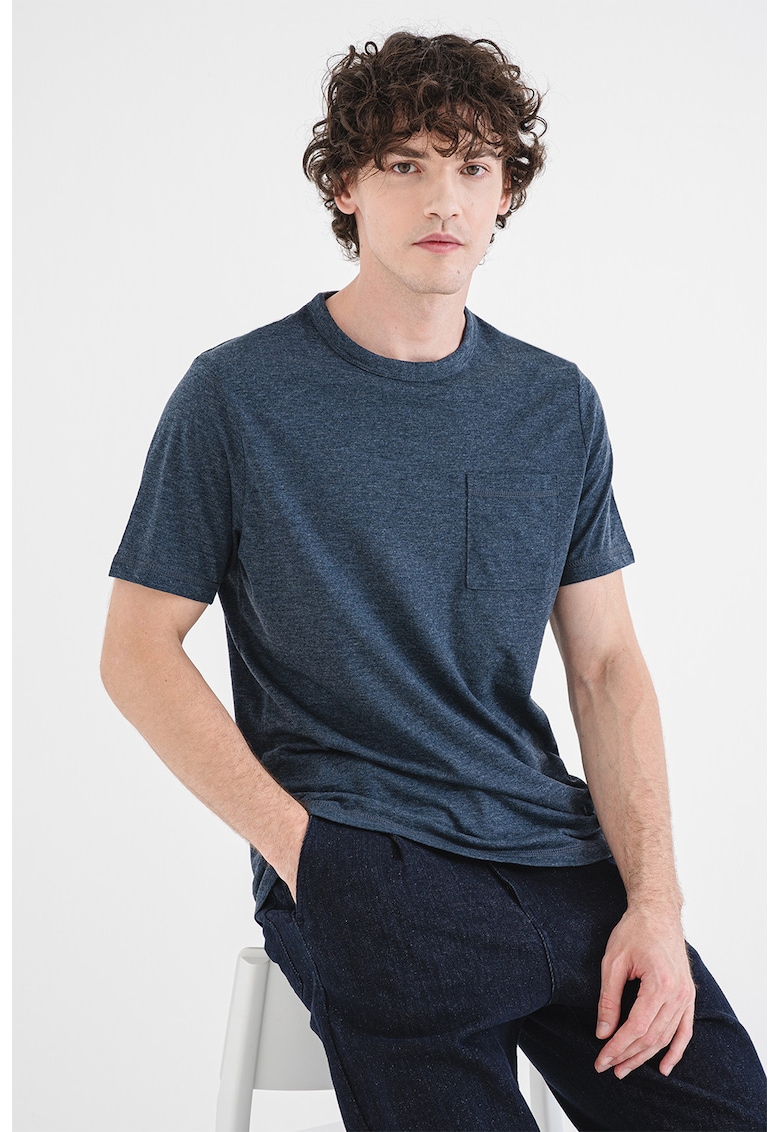 Tricou cu buzunar pe piept - Albastru ultramarin