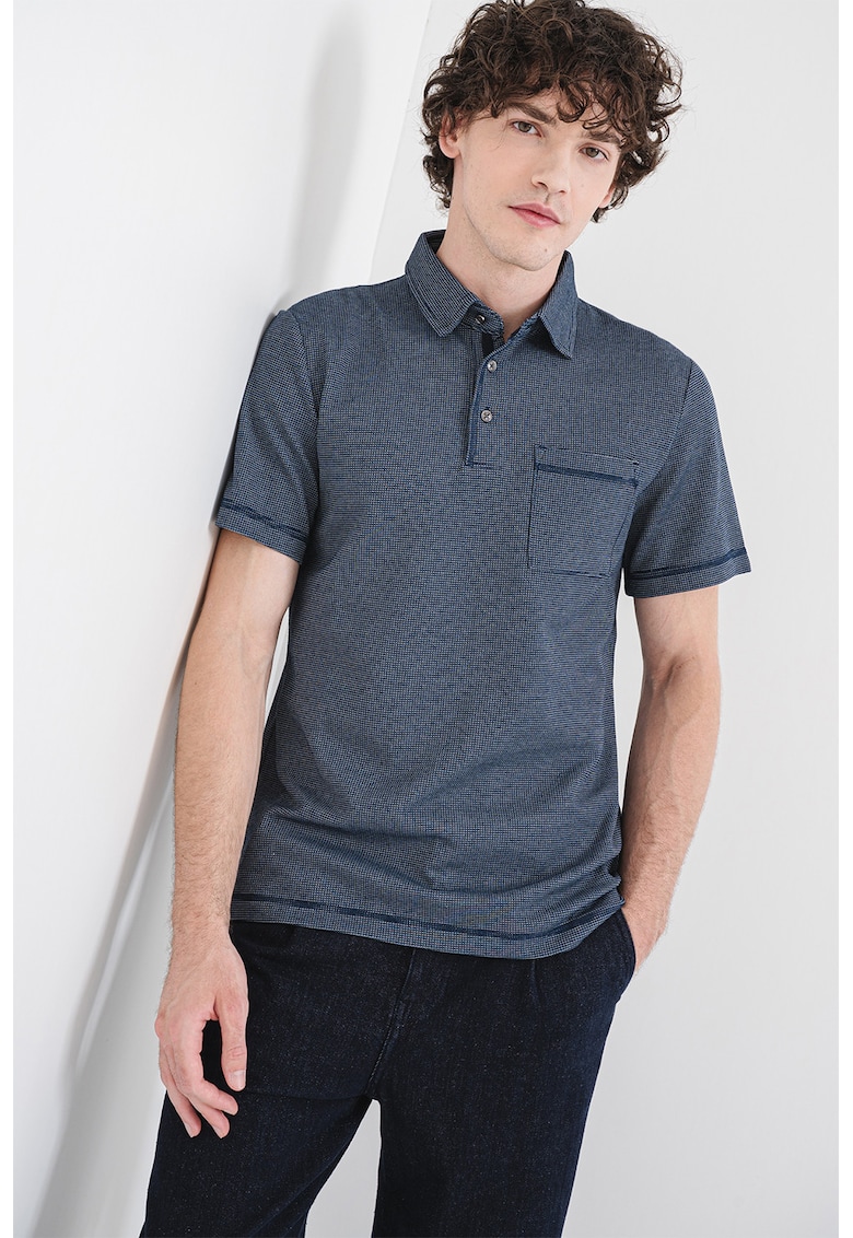 Tricou polo cu buzunar pe piept - Bleumarin