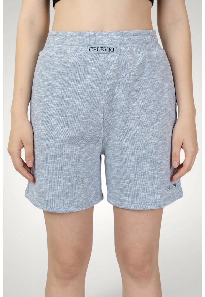 Pantaloni scurti de dama - basic - din bumbac premium - Albastru deschis