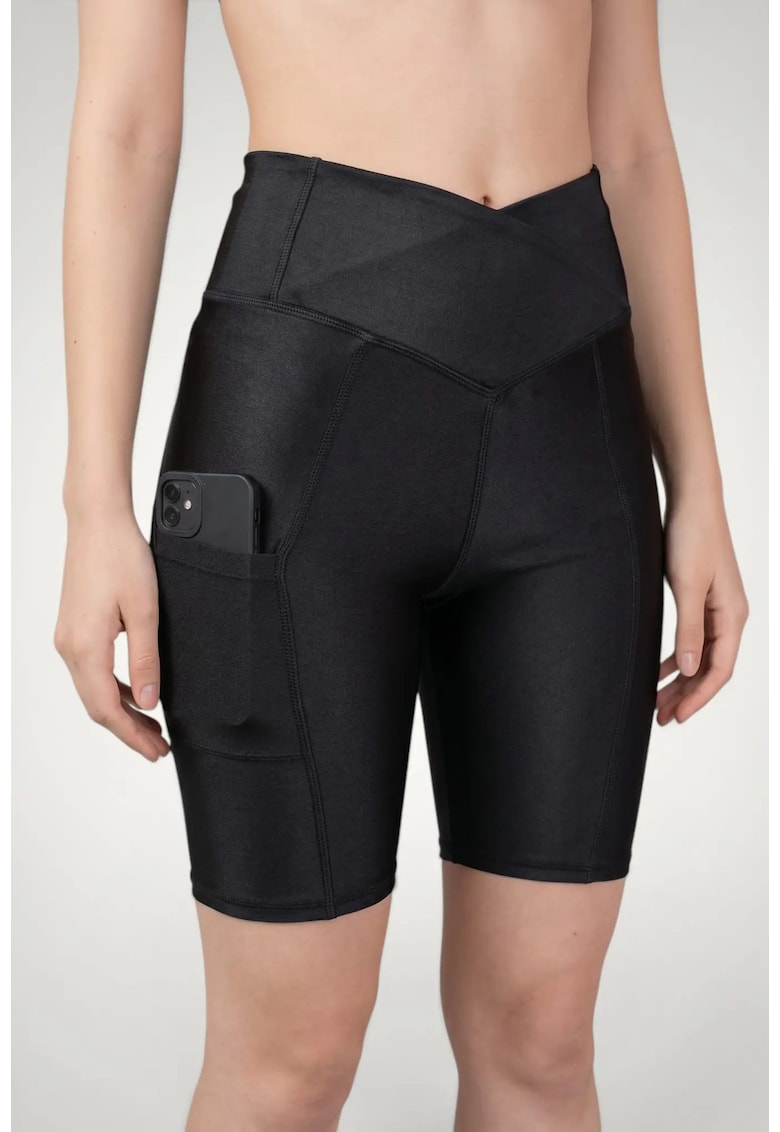 Colanti scurti dama - cu buzunar lateral din lycra