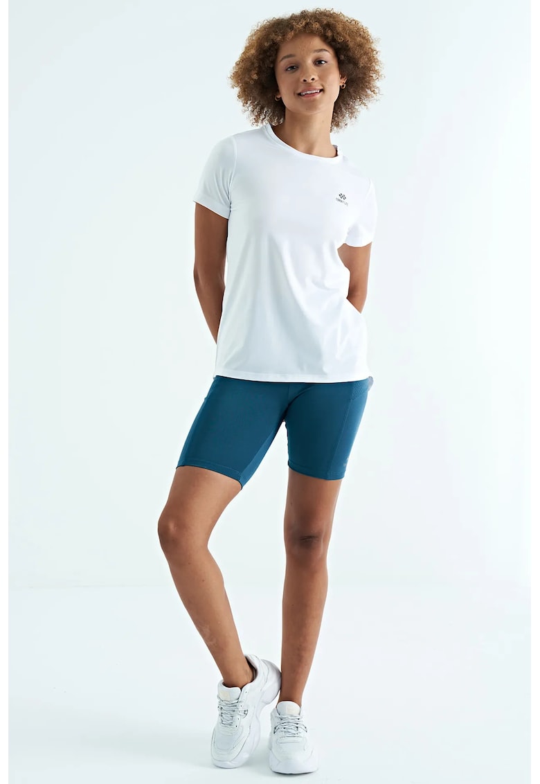 Tricou dama - relaxat - alb - poliester cu elastan
