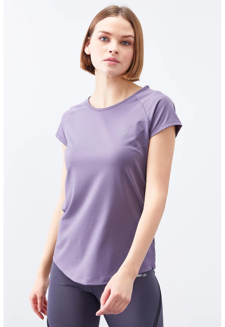 Tricou femei - maneca scurta - mov - poliester cu elastan