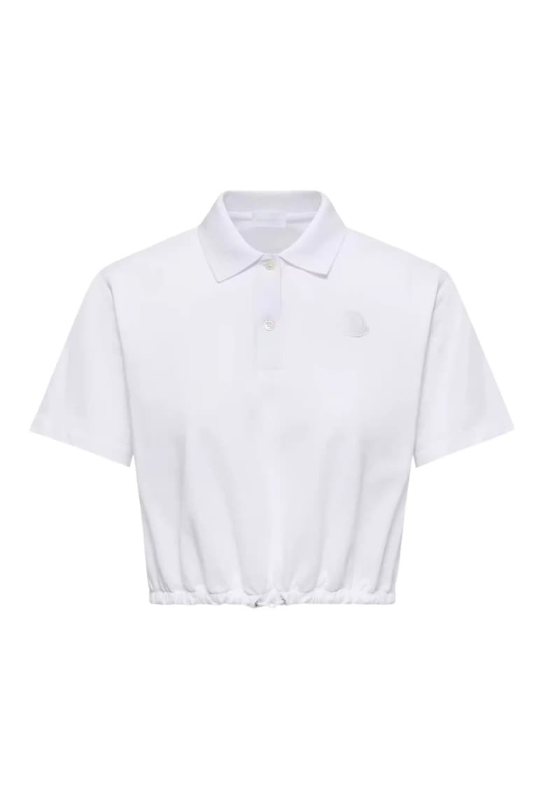 Tricou femei - Cropped Cotton Piquet Polo - Alb