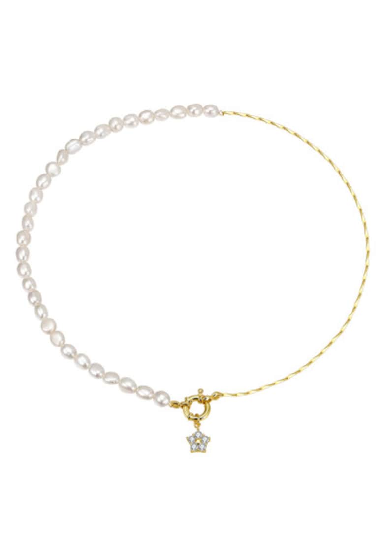 Colier Royal Pearl din Argint 925 Placat cu Aur 14K si Perle de Cultura