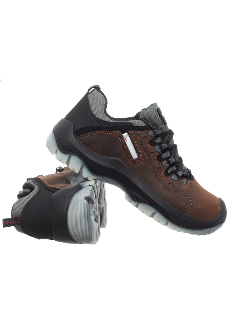 Pantofi din piele nubuc cu detalii din textil