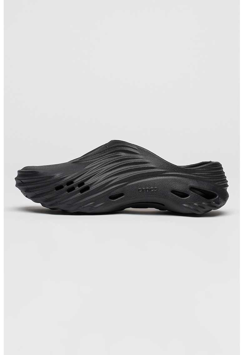 Saboti unisex cu perforatii si model texturat Echo Wave - Negru