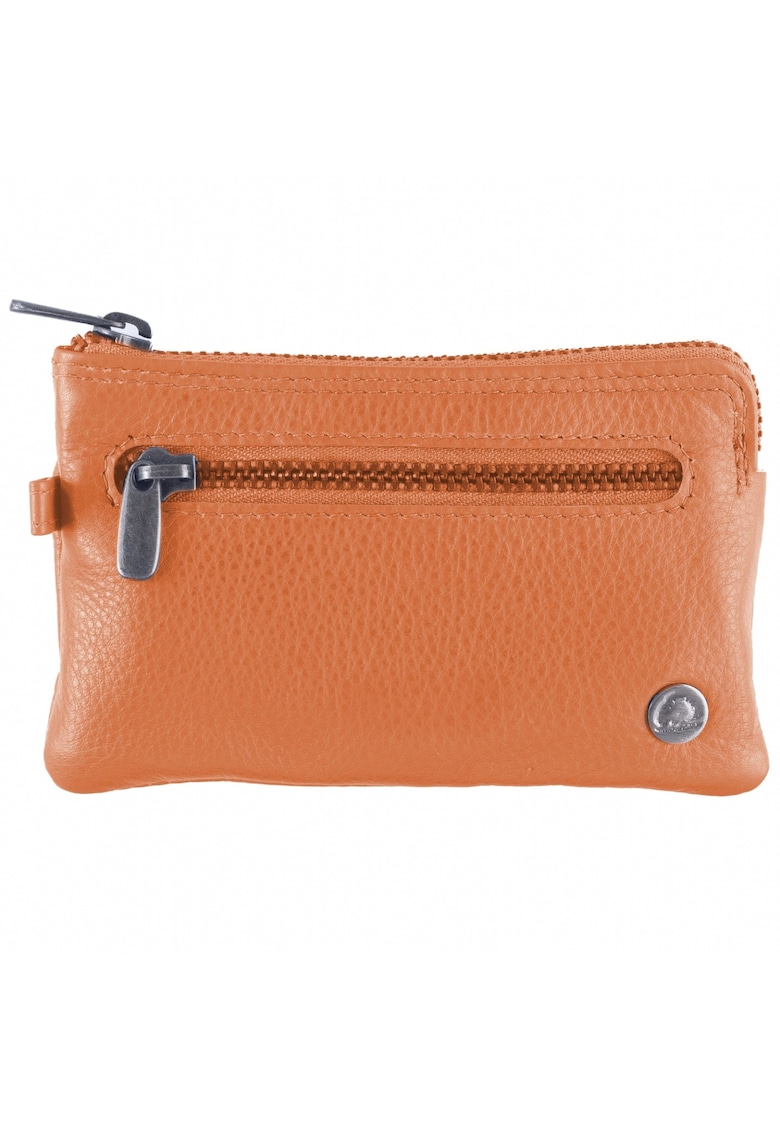 Portofel chei dama piele naturala 11.5 x 7.5 x 1 cm - Spongy Nappa - - Portocaliu