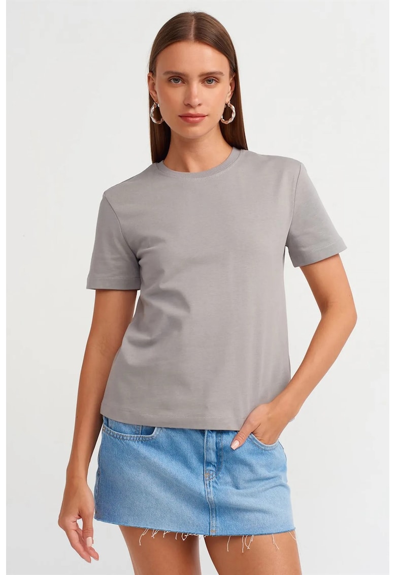 Tricou dama - tricou din bumbac - gri deschis