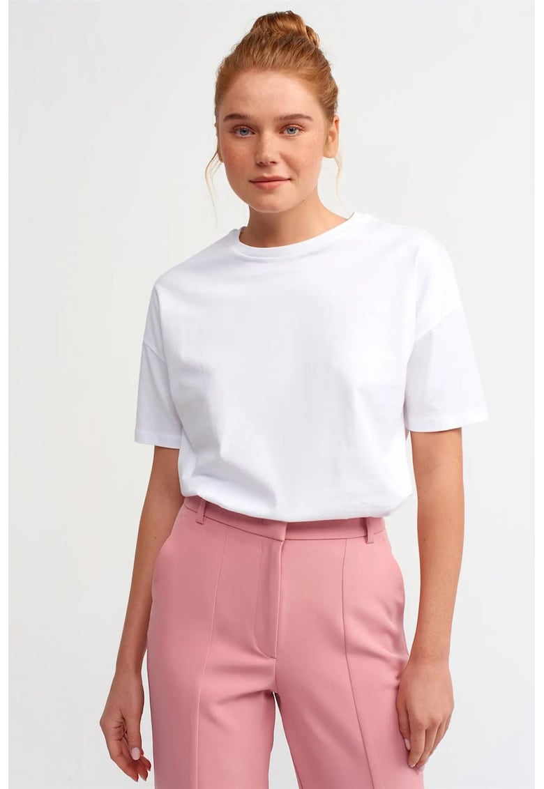 Tricou dama - tricou din bumbac - maneca scurta - alb