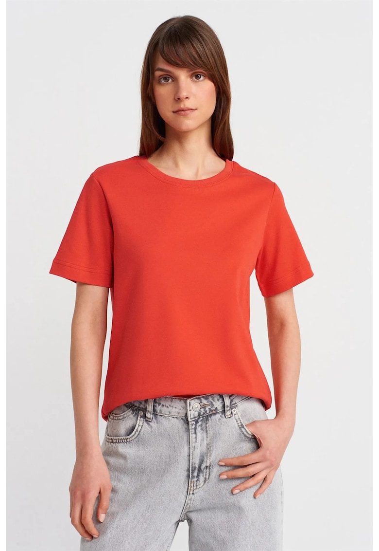 Tricou dama - tricou din bumbac - maneca scurta - rosu caramiziu