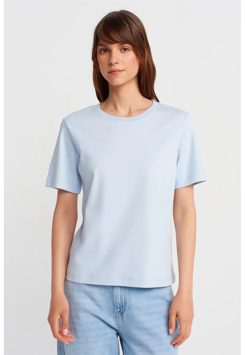 Tricou dama - tricou din bumbac - albastru deschis - maneca scurta - croiala regular fit