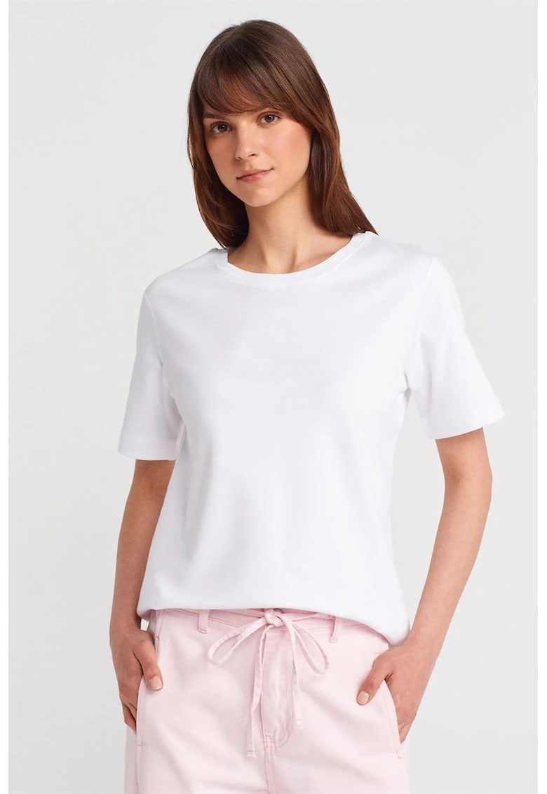 Tricou dama bumbac - maneca scurta - alb