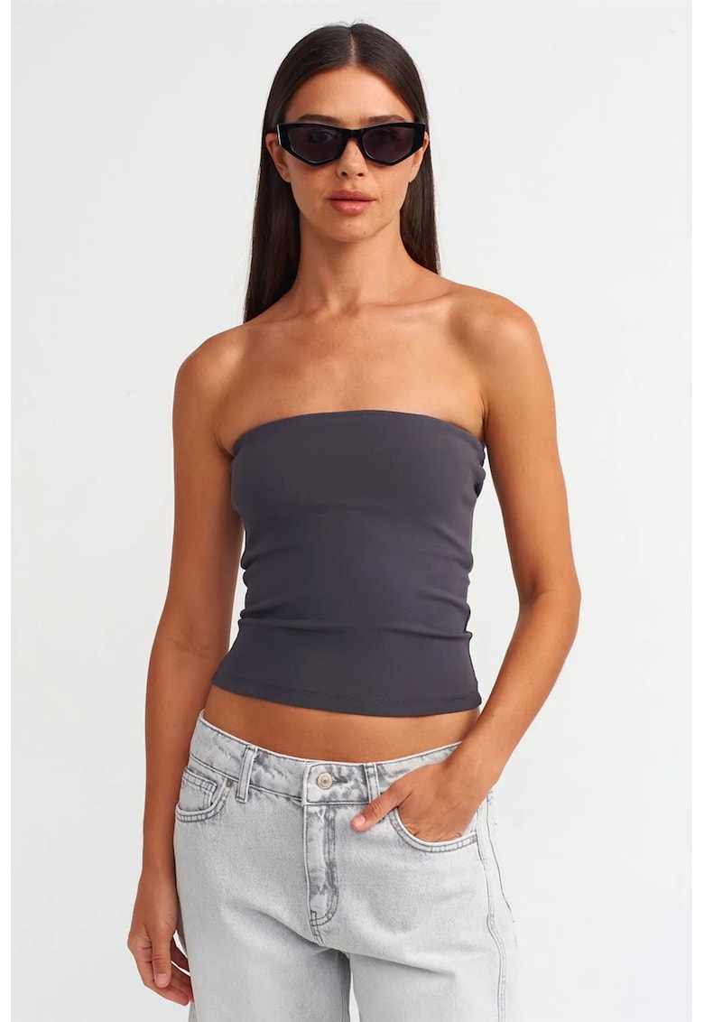 Bluza dama - gri carbune - fara bretele