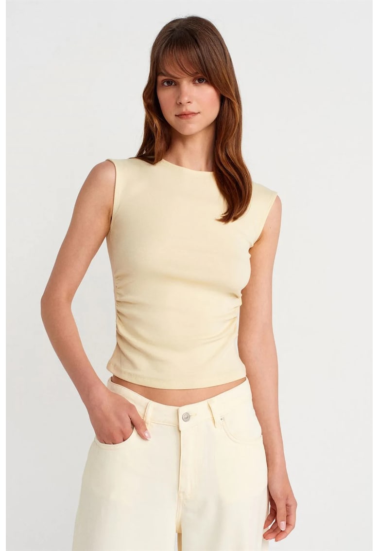 Tricou dama crem natural - Crem