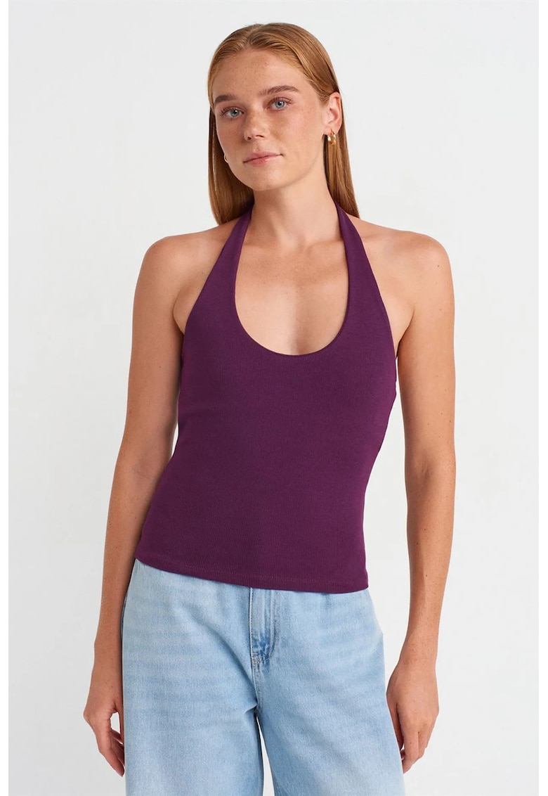 Bluza dama - bluza fara maneci - casual - mov - 95% bumbac