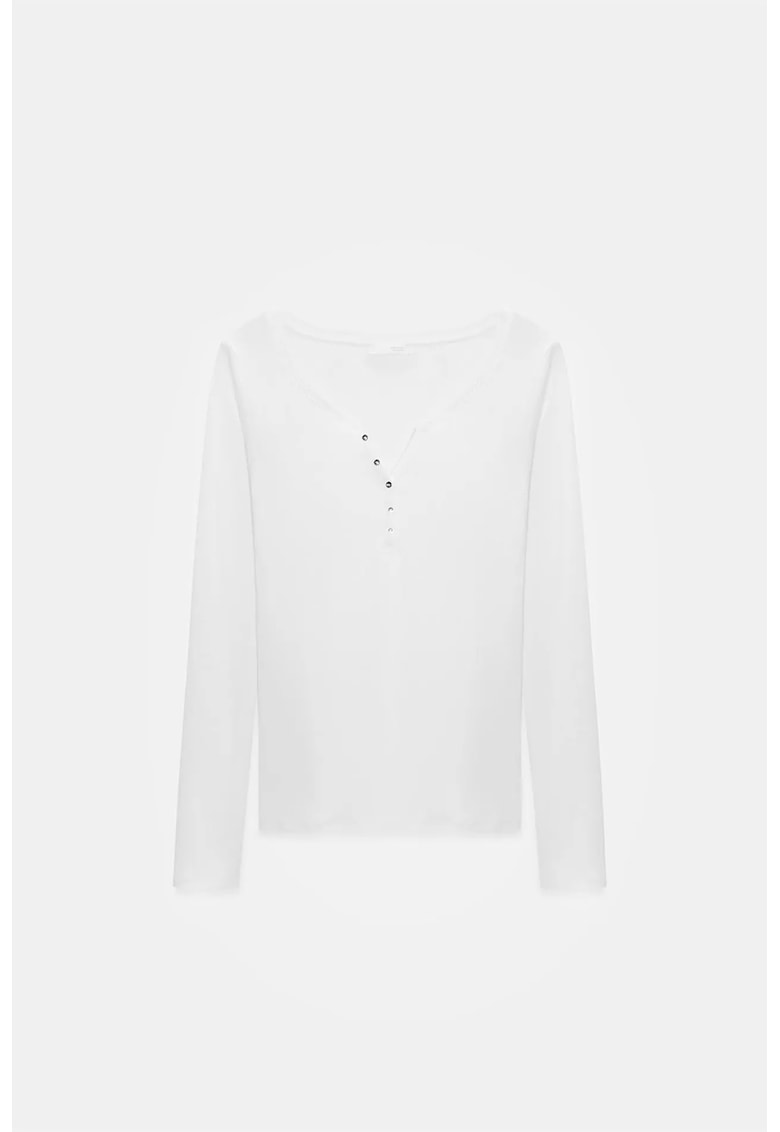 Bluza dama - slim fit - casual - alb - bumbac
