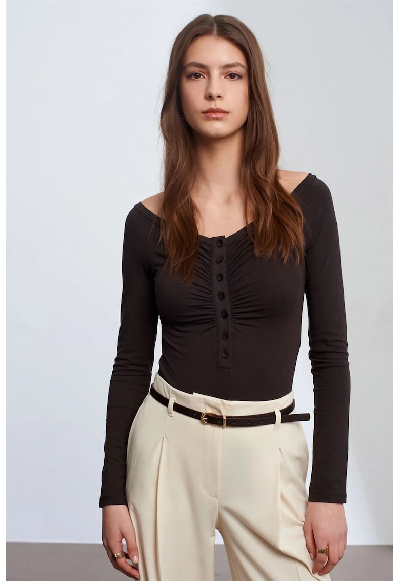Bluze dama Body Slim-fit - Negru
