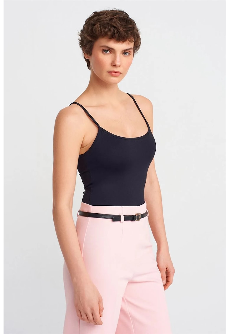 Bluza dama - slim fit - negru - nylon