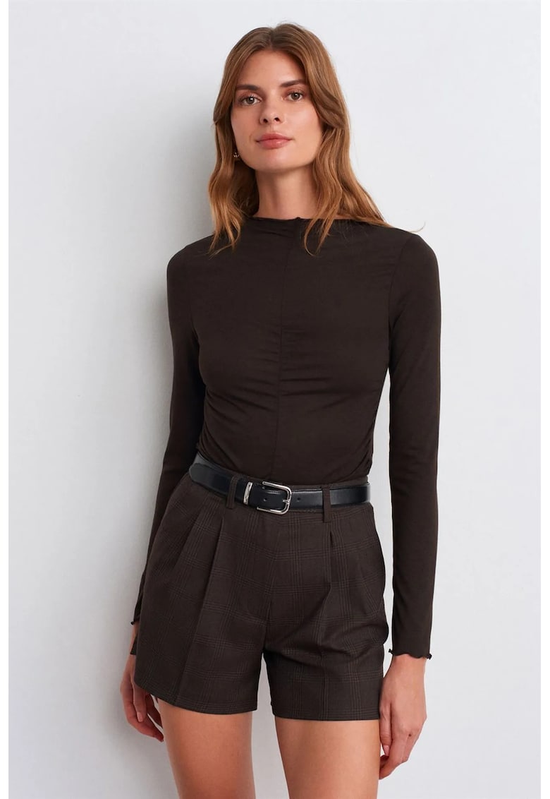 Bluza dama - Bluza Slim Fit - maneca lunga - maro cafea - jerseu