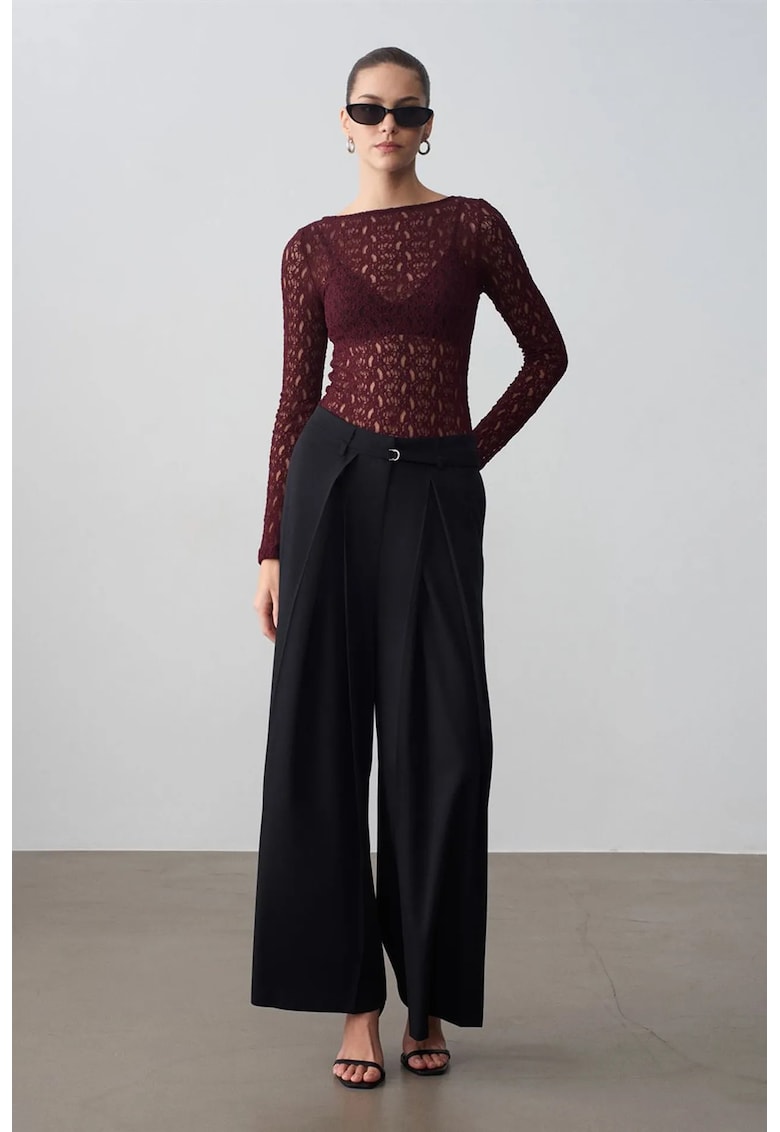 Pantaloni dama - croiala larga - negru - Negru