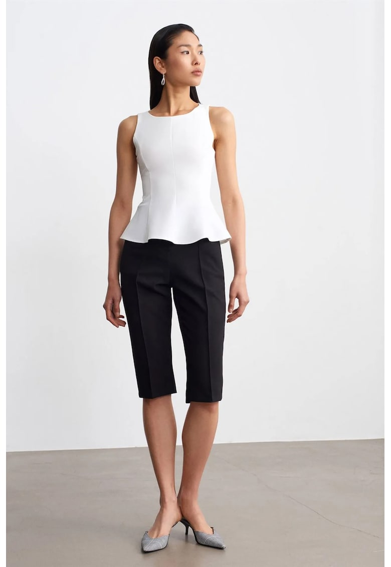 Bluza dama - Bluza tip Peplum - mulata - Alb - Crep