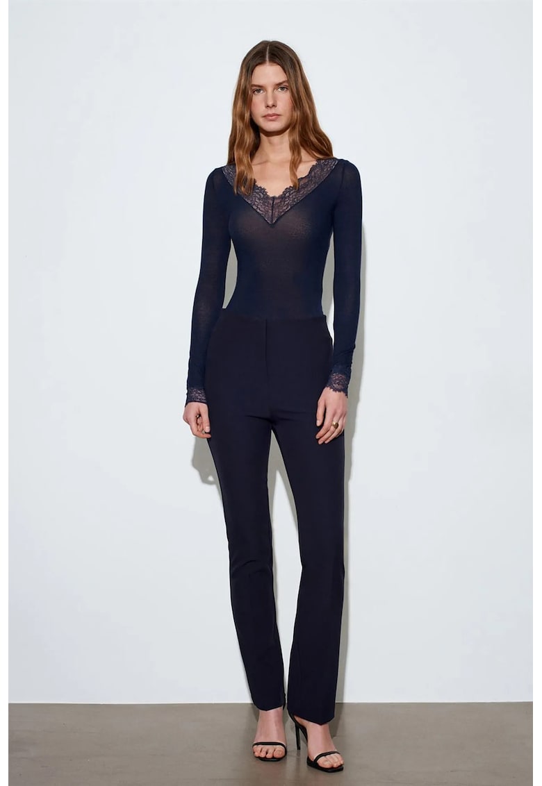 Pantaloni dama crep - albastru marin - Bleumarin