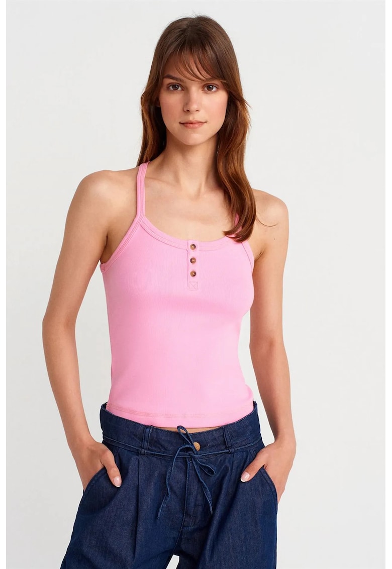 Bluza dama - tricotata - casual - roz aprins - 47% bumbac - 47% modal - 6% elastan