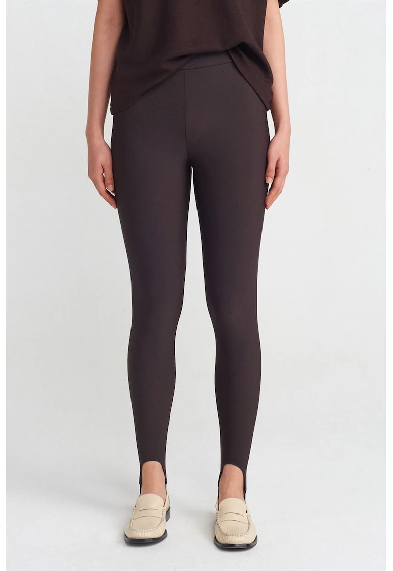 Colanti - High-Waist Slim-Fit - elastic - maro cafea - 80% poliamida/20% elastan