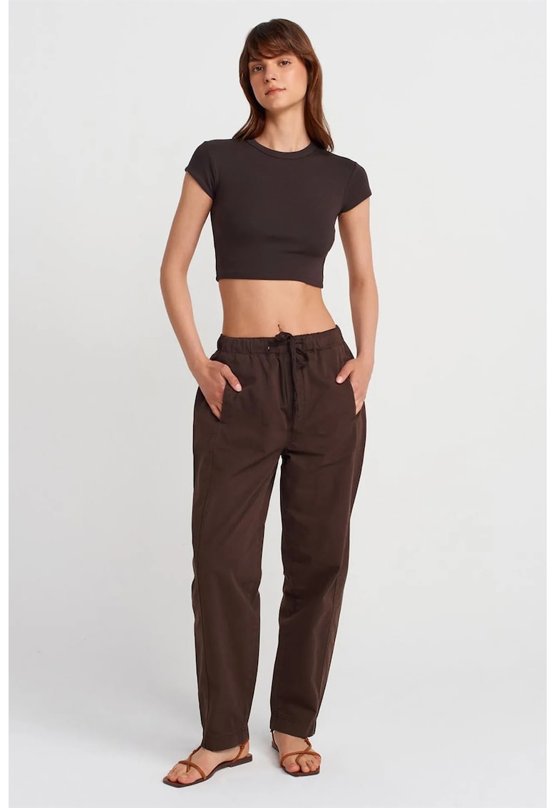 Pantaloni dama - jogger - maro cafea - Maro